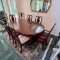8 pc Dark Wooden Dining Table & Chairs Set