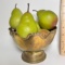 Brass Pedestal Bowl Made in Italy with Faux Pears