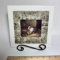 Cork Back Bunny Tile with Wrought Iron Stand