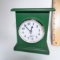 Green Wooden Westclox Battery Operated Desk Clock