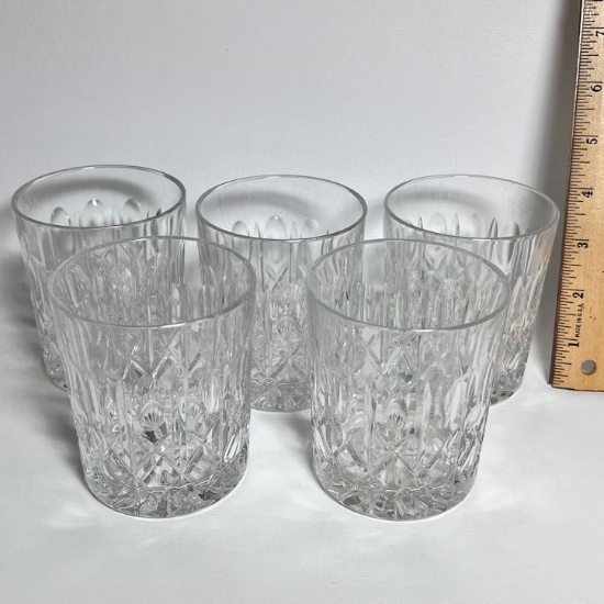 Set of 5 Pressed Glass Brandy Glasses