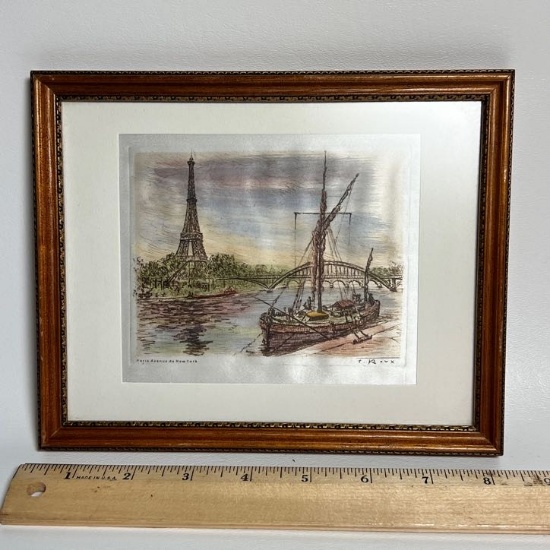 Framed & Matted Silk Paris Avenue de New York Print