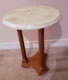 Plant Stand with Faux Marble Top