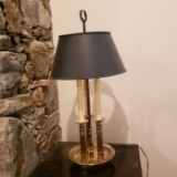 Vintage French Bouillotte Style Brass 3 Arm Candle Lamp