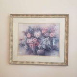 Vintage Floral Signed and Numbered Lena LiLi Print In Multicolor Frame