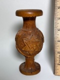 Vintage Hand Carved Wooden Vase