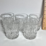 Set of 5 Pressed Glass Brandy Glasses