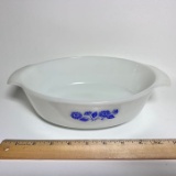 Anchor Hocking Fire King Oval Casserole Dish with Blue Flowers