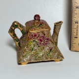 Cloisonné Teapot with Brass Accent