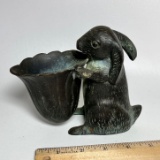 Heavy Bronze Rabbit Vase