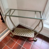 2-Tier Metal Stand with Glass Top
