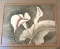 Large Framed Hand Painted Lilies on Canvas Signed by Artist