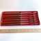 Set of 6 Mid Century Japanese Teak Long Handled Forks in Box