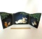 3-pc Wooden Hinged Folding Screen with Hand Painted Animals