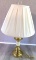 Vintage Brass Lamp with Ivory Glass Middle - Works