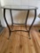 Vintage Wrought Iron Side Table with Glass Top