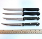 Lot of 4 Stainless Steel Steak Knives