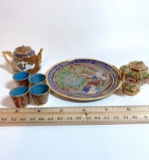 Vintage Oriental Cloisonne Miniature Tea Set