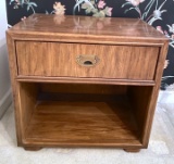 Mid-Century Wooden Single Drawer Nightstand by Drexel Heritage Furniture