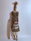 Vintage Paper Mache Giraffe in Farmhouse Dress