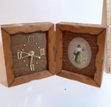 Oak Wood Clock with Picture Frame