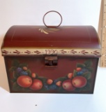 Metal Recipe Box with Lid & Fruit Design