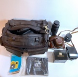 Vintage Zeiss Ikon OM-2 Olympus Camera in Leather Carrying Case with Many Accessories