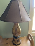 Vintage Painted Lamp with Shade