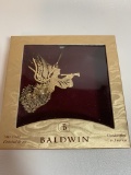 Baldwin Heralding Angel 24kt Gold Finished Brass Christmas Ornament