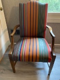 Vintage Striped Chair Walnut Finish