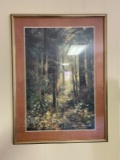 Vintage Framed Forest Picture