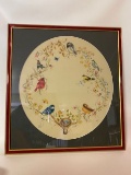 Vintage Framed Bird Watercolor Signed by Pat Bell