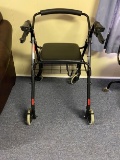 Lumex Walker with Seat Brakes & Rubber Wheels