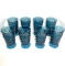 Set of 8 Vintage Riviera Blue Glass Whitehall Flared Rim Goblets