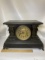 Antique Wooden Mantel Clock with Lion Head Rings