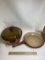 Set of Vintage Amber Glass Vision Skillet and Pot
