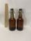 Lot of 2 Empty Vintage Grolsch Glass Bottles