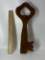Vintage Wooden Key Shaped Key Holder