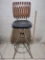 Vintage Wooden Back Bar Stool