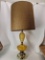 Vintage Yellow Glass Lamp - Works