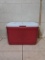 Vintage Red and White Rubbermaid Gott Cooler