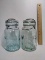 Lot of 2 Vintage Glass Atlas Mason Jars with Lids