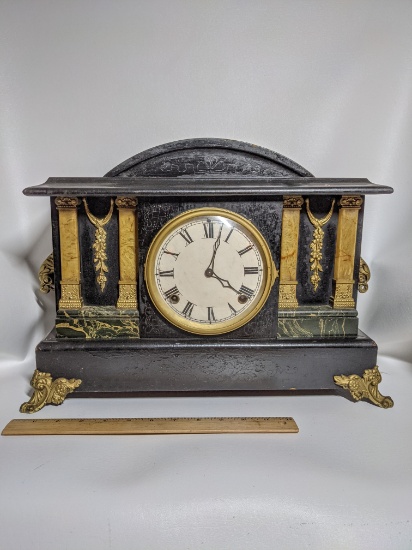 Vintage Wooden Ingraham Mantle Clock