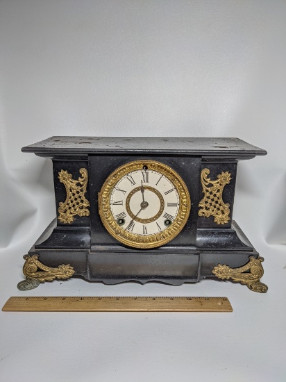 Vintage Metal Mantel Clock