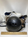 Vintage Bowling Bag with Contents