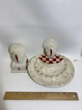 Vintage Ceramic Turkey Statue and Ashtray