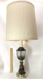 Vintage Glass Table Lamp - Works
