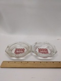 Set of Vintage Glass “Purina Chows” Advertisement Ashtrays