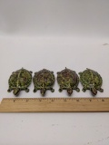 Set of 4 Vintage Ceramic Anatomically Correct Gag Turtles
