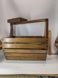 Vintage Wooden Basket with Handle Addition